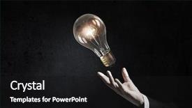  Presentation with glowing light bulb light bulb - Colorful PPT theme enhanced with presenting glass glowing light bulb backdrop and a  colored foreground