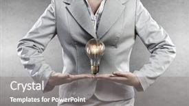  Presentation with glowing light bulb light bulb - PPT theme consisting of presenting glass glowing light bulb background and a  colored foreground