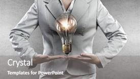  Presentation with glowing light bulb light bulb - Audience pleasing presentation consisting of presenting glass glowing light bulb backdrop and a  colored foreground