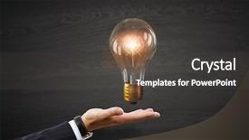  Presentation with glowing light bulb light bulb - Audience pleasing presentation design consisting of presenting glass glowing light bulb backdrop and a  colored foreground