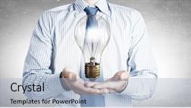  Presentation with glowing light bulb light bulb - PPT theme with presenting glass glowing light bulb background and a  colored foreground