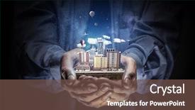  Presentation with project - Amazing slide set having presenting his new project mixed backdrop and a tawny brown colored foreground