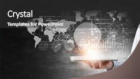  Presentation with mass media business technology internet - Slide deck consisting of presenting media technologies mixed media background and a dark gray colored foreground