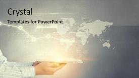  Presentation with media - Slide deck consisting of presenting media technologies mixed media background and a light gray colored foreground