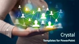  Presentation with modern - Cool new slides with presenting modern technology social network backdrop and a navy blue colored foreground