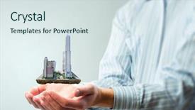  Presentation with construction - Slides with presenting new construction project mixed background and a  colored foreground