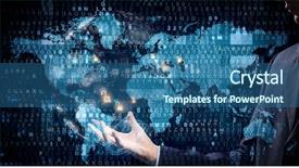  Presentation with media - Amazing presentation theme having presenting new technologies mixed media backdrop and a ocean colored foreground