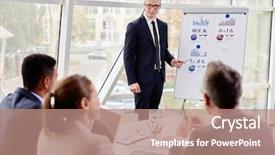  Presentation with review - Slides enhanced with presenting review of marketing analysis background and a  colored foreground