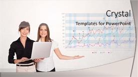  Presentation with diagram - Presentation theme with presenting stock market diagram analysis background and a sky blue colored foreground