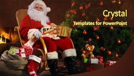  Presentation with christmas presents - Audience pleasing presentation design consisting of presents and a wish list backdrop and a tawny brown colored foreground