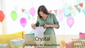  Presentation with baby shower - Audience pleasing PPT layouts consisting of presents at baby shower backdrop and a  colored foreground