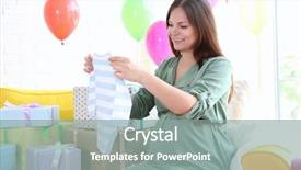  Presentation with baby shower - Amazing PPT layouts having presents at baby shower backdrop and a gray colored foreground