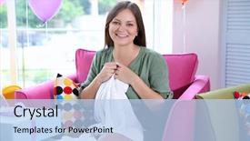  Presentation with baby shower - Slide deck consisting of presents at baby shower background and a  colored foreground