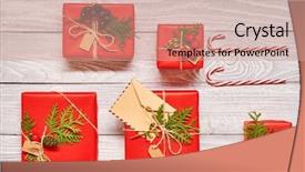  Presentation with view concept of creative logic - PPT layouts with presents in boxes on white background and a coral colored foreground
