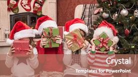  Presentation with baby christmas - Presentation theme consisting of presents on christmas party background and a  colored foreground