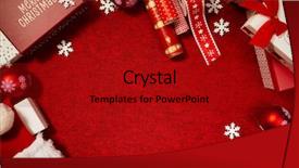  Presentation with purple festive christmas red - Presentation theme having presents on red background simple background and a crimson colored foreground