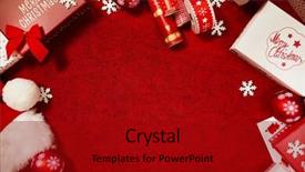  Presentation with purple festive christmas red - Slides featuring presents on red background simple background and a crimson colored foreground