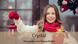  Presentation with welcome banners for guests - PPT layouts featuring presents snow weather house door background and a coral colored foreground