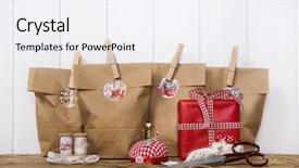  Presentation with christmas presents - Slide deck consisting of presents wrapped in paper bag background and a white colored foreground