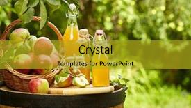  Presentation with mold on an oak barrel - Slide deck having preservation - apples on background orchard standing background and a gold colored foreground