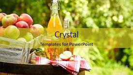  Presentation with orchard - PPT layouts with preservation - apples on background orchard standing background and a  colored foreground