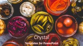  Presentation with cucumbers - Presentation theme featuring preservation-of-vegetables-in-glass background and a tawny brown colored foreground