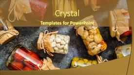  Presentation with cucumbers - PPT theme having preservation-of-vegetables-in-glass background and a  colored foreground