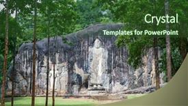  Presentation with sri lanka - Presentation theme featuring buduruwagala temple with well preserved carvings on the wall in wellawaya sri lanka background and a tawny brown colored foreground