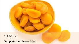  Presentation with preserved - Colorful slides enhanced with preserved-fruit-dried-sulfurized-apricots backdrop and a yellow colored foreground