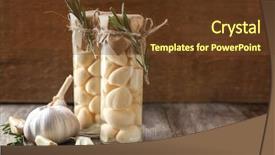  Presentation with preserved - Beautiful theme featuring preserved garlic in glass jars backdrop and a tawny brown colored foreground