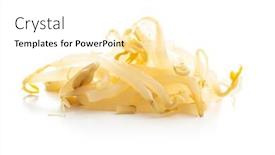  Presentation with preserved - Presentation theme featuring preserved mung sprout isolated on white background background and a white colored foreground