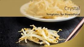  Presentation with preserved - PPT theme with preserved mung sprout on black table background and a yellow colored foreground