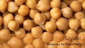  Presentation with preserved - Slide set enhanced with preserved-steamed-chickpeas-close-up background and a gold colored foreground