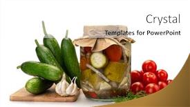  Presentation with preserved - Cool new slide deck with preserved-vegetables-in-glass-jars backdrop and a white colored foreground