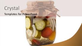  Presentation with preserved - Cool new PPT theme with preserved-vegetables-in-glass-jars backdrop and a soft green colored foreground