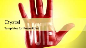  Presentation with president - Colorful presentation theme enhanced with president 2016 - vote written on hand backdrop and a white colored foreground