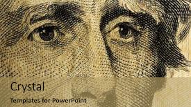  Presentation with dollar - Audience pleasing theme consisting of president andrew jackson - dollar face close-up backdrop and a coral colored foreground