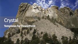 Presentation with mount rushmore - Amazing presentation theme having presidential scuplture at mount rushmore backdrop and a gray colored foreground