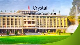  Presentation with independence - PPT layouts featuring presidents - independence palace or reunification palace background and a light blue colored foreground