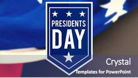  Presentation with american flag - Audience pleasing slides consisting of presidents day icon against american backdrop and a ocean colored foreground