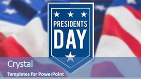  Presentation with presidents - PPT theme enhanced with presidents day icon against close background and a ocean colored foreground