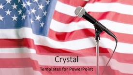  Presentation with usa flag - Amazing theme having presidents report - microphone on usa national flag backdrop and a  colored foreground