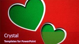  Presentation with paper cutting - Colorful presentation theme enhanced with presntation background - valentine day card paper cutting backdrop and a  colored foreground