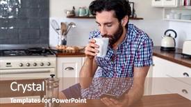  Presentation with mobile home - Beautiful slide set featuring press filter coffee with mobile backdrop and a coral colored foreground