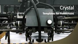  Presentation with printing press - Colorful presentation theme enhanced with press in a modern printing backdrop and a  colored foreground