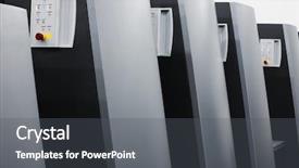  Presentation with printing press - Theme enhanced with press in a modern printing background and a dark gray colored foreground