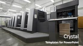  Presentation with printing press - Audience pleasing slides consisting of press in a modern printing backdrop and a dark gray colored foreground