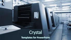  Presentation with printing press - Colorful PPT theme enhanced with press in a modern printing backdrop and a ocean colored foreground