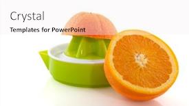  Presentation with press - Amazing theme having press-juicy-oranges-with-green backdrop and a white colored foreground