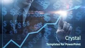  Presentation with diagram - PPT theme consisting of press line - businessman pressing virtual button background and a ocean colored foreground